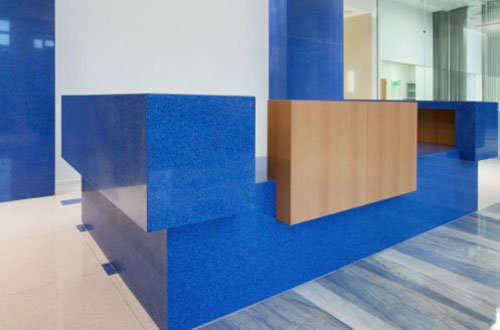 image of glass reception desk